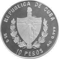 Kuba 10 Pesos 1996 - Schiffe "Dauphine" von Amerigo Vespucci - Silber PP