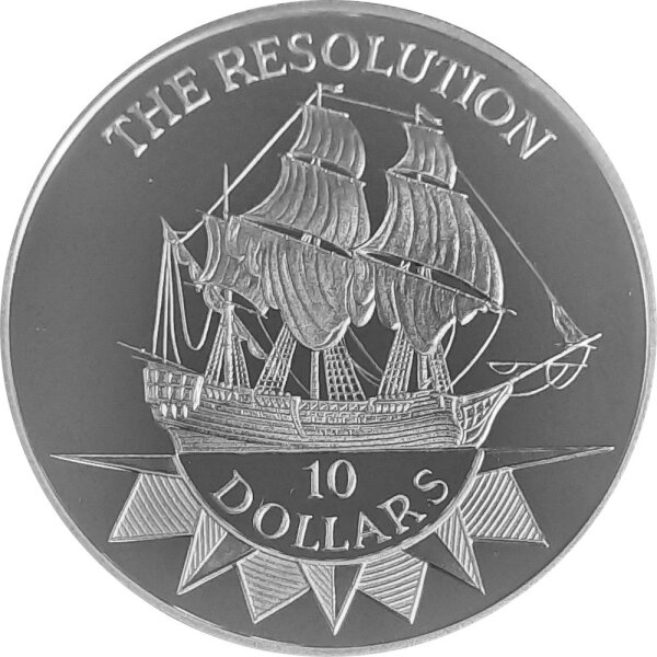 Niue 10 Dollars 1992 - H.M.S. Resolution - Silber PP