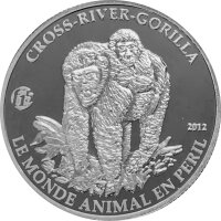 Kamerun 1000 Francs 2012 Cross-River-Gorilla - Silber PP F15