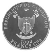 Kamerun 1000 Francs 2012 Cross-River-Gorilla - Silber PP F15