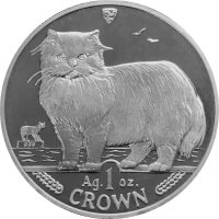 Isle of Man 1989 Perserkatze 1 oz Silber - Polierte Platte