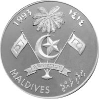 Malediven 100 Rufiyaa 1993 Klipper "Cutty Sark" - Silber PP