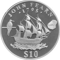 Nauru 10 Dollars 1994 - Fregatte von John Fearn - Silber PP