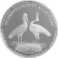 Ungarn 200 Forint 1992 - Weißstörche - Silber PP