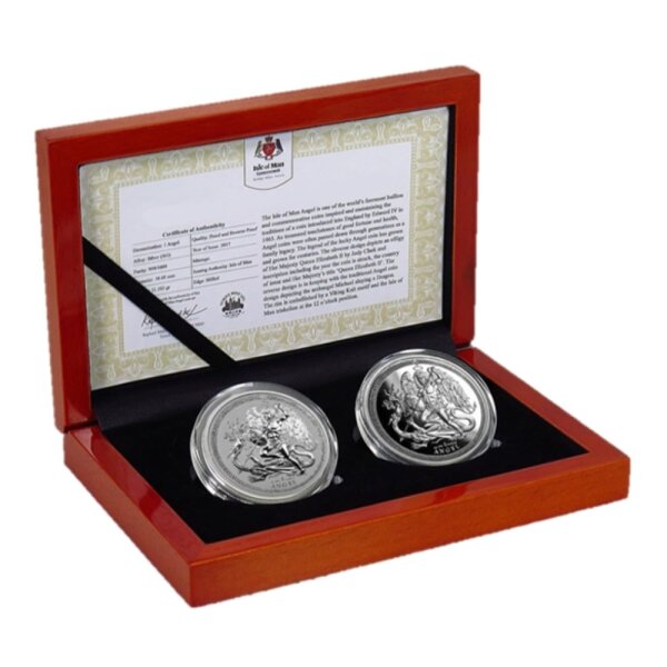 Isle of Man Angel 2018 2 x 1 oz Silber Proof Set