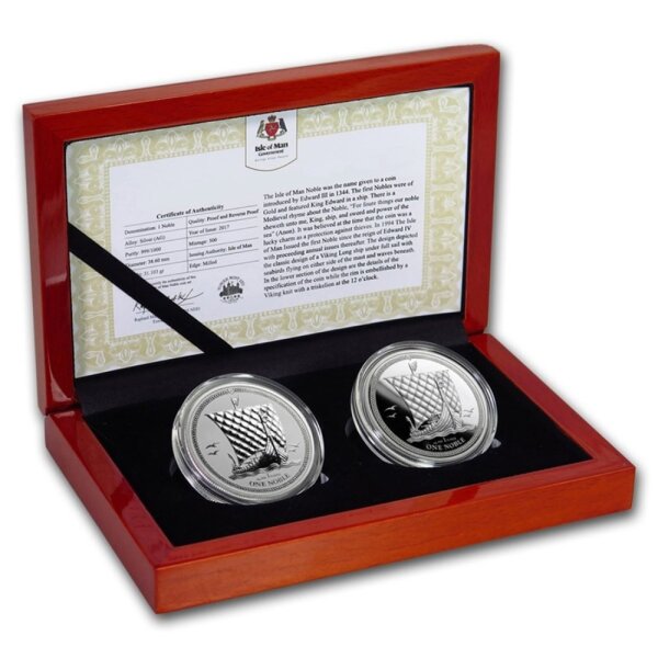 Isle of Man Noble 2018  2 x 1 oz Silber Proof Set