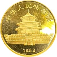 China Panda 1982 1/10 oz Gold - Original-Folie