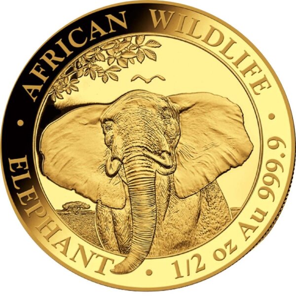Somalia Elefant 2021 1/2 oz Gold