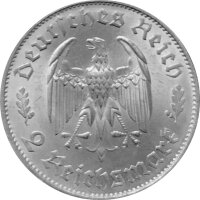 J.358 III. Reich 2 Reichsmark 1934 - F -  Friedrich Schiller Silber - ss