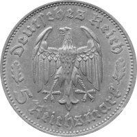 J.359 III. Reich 5 Reichsmark 1934 - F -  Friedrich Schiller Silber - ss