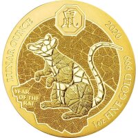 Ruanda Lunar 2020 Jahr der Maus 1 oz Gold