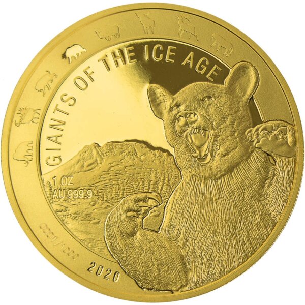 Ghana Giganten der Eiszeit 4. Ausgabe 2020 Höhlenbär 1 oz Gold
