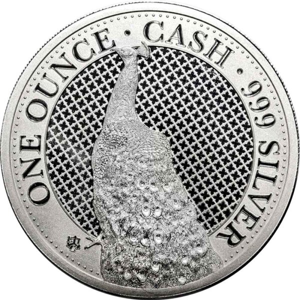 Saint Helena India Wildlife 2020 Peacock 1 oz Silber