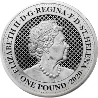 Saint Helena India Wildlife 2020 Peacock 1 oz Silber