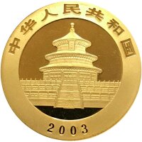 China Panda 2003 1/2 oz Gold - Münzkapsel