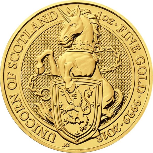 UK The Queen´s Beasts 4. Ausgabe 2018 Unicorn 1 oz Gold