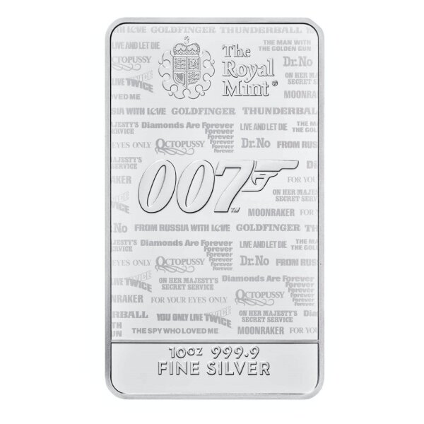 311 Gramm Silberbarren UK James Bond 007 2020