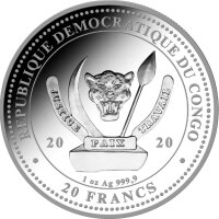 Kongo Prehistorical Life 2. Ausgabe 2020 Plesiosaurus 1 oz Silber