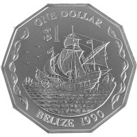 Belize 1 Dollar 1990 Santa Maria - Silber PP