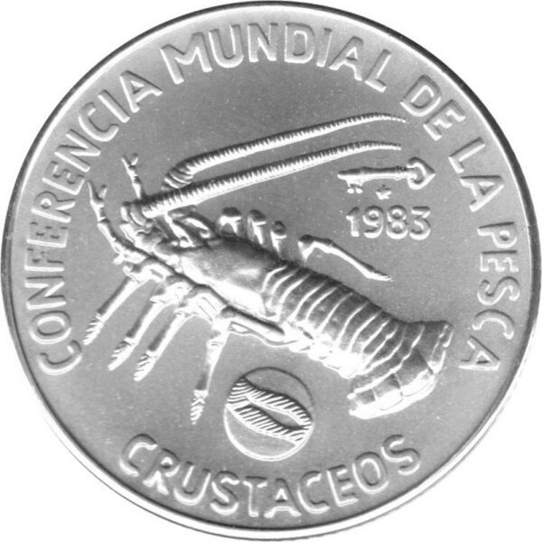 Kuba 5 Pesos 1983 - F.A.O. "Weltfischereikonferenz - Languste" - Silber