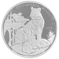 Laos 50 KIP 1991 Tiger mit Jungen - Silber PP