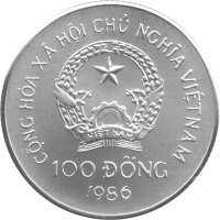 Vietnam 100 Dong 1986 - Pfau - Silber