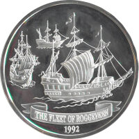 Samoa 10 Tala 1992 - Flotte von Jacob Roggeveen - Silber PP