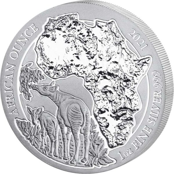 Ruanda African Ounce 2021 Okapi 1 oz Silber