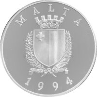 Malta 5 Lira 1994 Segelschiff Valletta - Silber PP