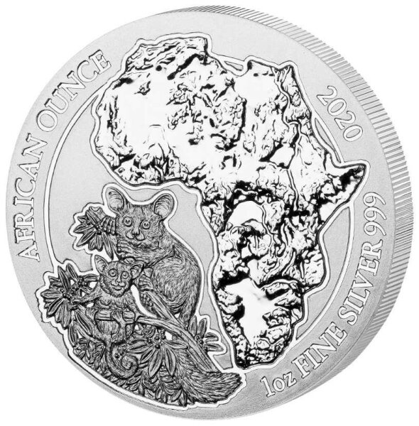 Ruanda African Ounce 2020 Bushbaby 1 oz Silber
