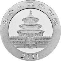 China Panda 2021 30 Gramm Silber - Farbapplikation