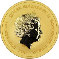 Tuvalu Olympische Götter 1. Ausgabe Zeus 2021 1 oz Gold