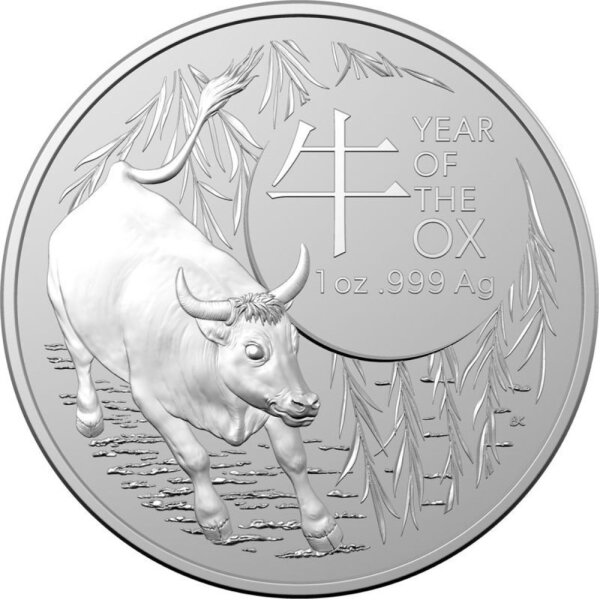 Australien RAM Lunar 2021 2. Ausgabe Jahr des Ochsen 1 oz Silber