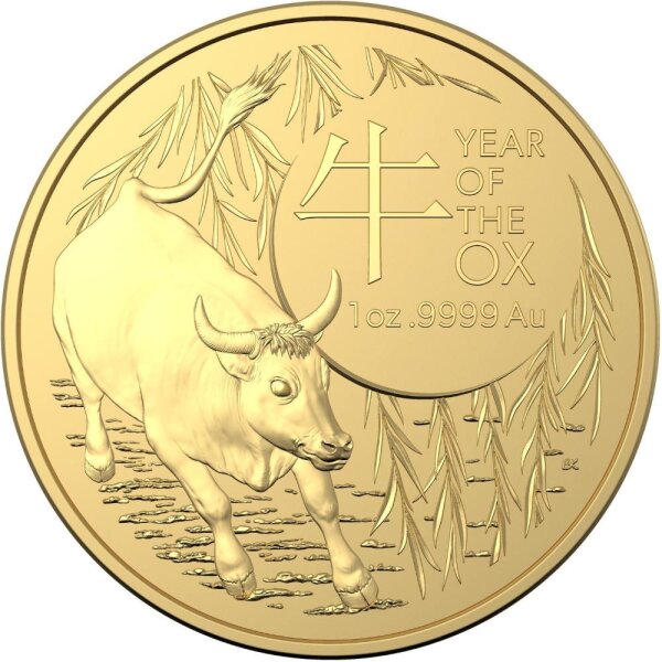 Australien RAM Lunar 2021 2. Ausgabe Jahr des Ochsen 1 oz Gold