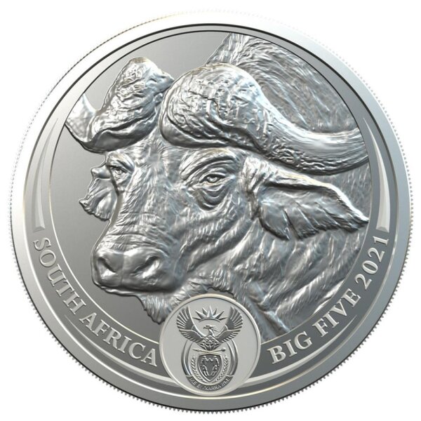 Südafrika Big Five 5. Ausgabe Büffel 2021 1 oz Silber