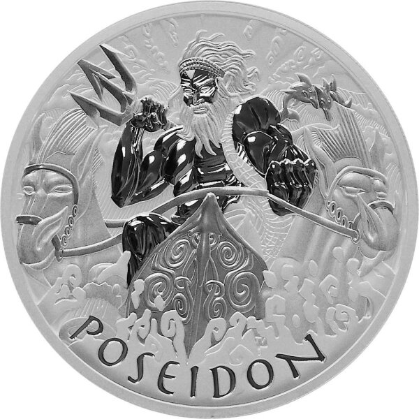 Tuvalu Olympische Götter 2. Ausgabe Poseidon 2021 1 oz Silber