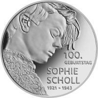 Deutschland 20 Euro 2021 100. Geburtstag Sophie Scholl