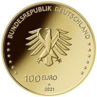Deutschland 100 € 2021 - A - Recht 1/2 oz Gold incl. Etui & CoA