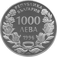 Bulgarien 1.000 Leva 1996 - Barkentine "Kaliakra" - Silber PP