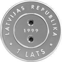 Lettland 1 Lats 1999 - Millennium - Silber PP