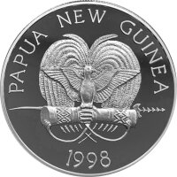 Papua Neuguinea 5 Kina 1998 - Grüner Baumpython - Silber PP