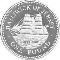 Jersey 1 Pound 1992 Zweimastbrigg "Hebe" -...