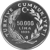 Türkei 50.000 Lira 1995 Karacke von Piri Reis - Silber PP