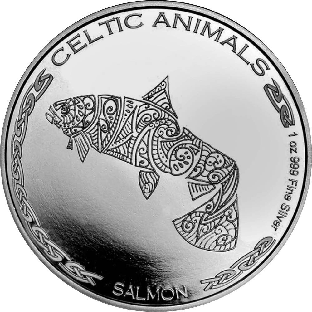 Tchad Celtic Animals Salmon - Lachs 2021 1 oz Silber