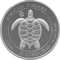 Nicaragua 10 Cordobas 2017 Meeresschildkröte - 1 oz...