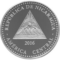 Nicaragua 10 Cordobas 2016 Meeresschildkröte - 1 oz Silber PP F15
