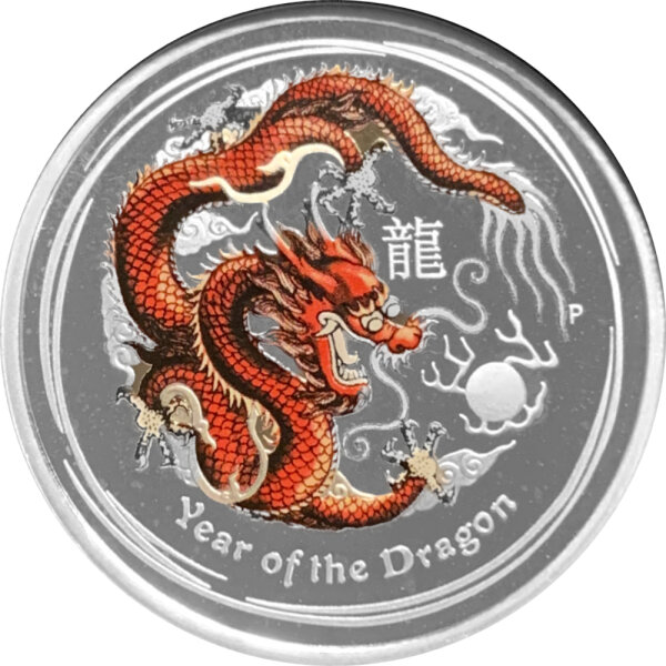 Australien Lunar II 2012 Jahr des Drachen 1/2 oz Silber - PP Coloriert