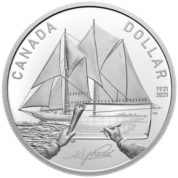 Kanada 1 Dollar 2021 100 Jahre Bluenose - Silber PP