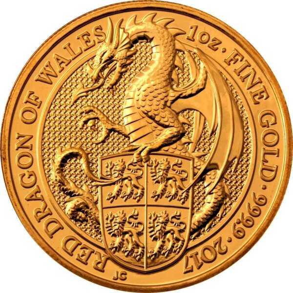 UK The Queen´s Beasts 3. Ausgabe 2017 Red Dragon 1 oz Gold