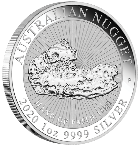 Australien Nugget 2. Ausgabe Hand of Faith 2020 2 oz Silber